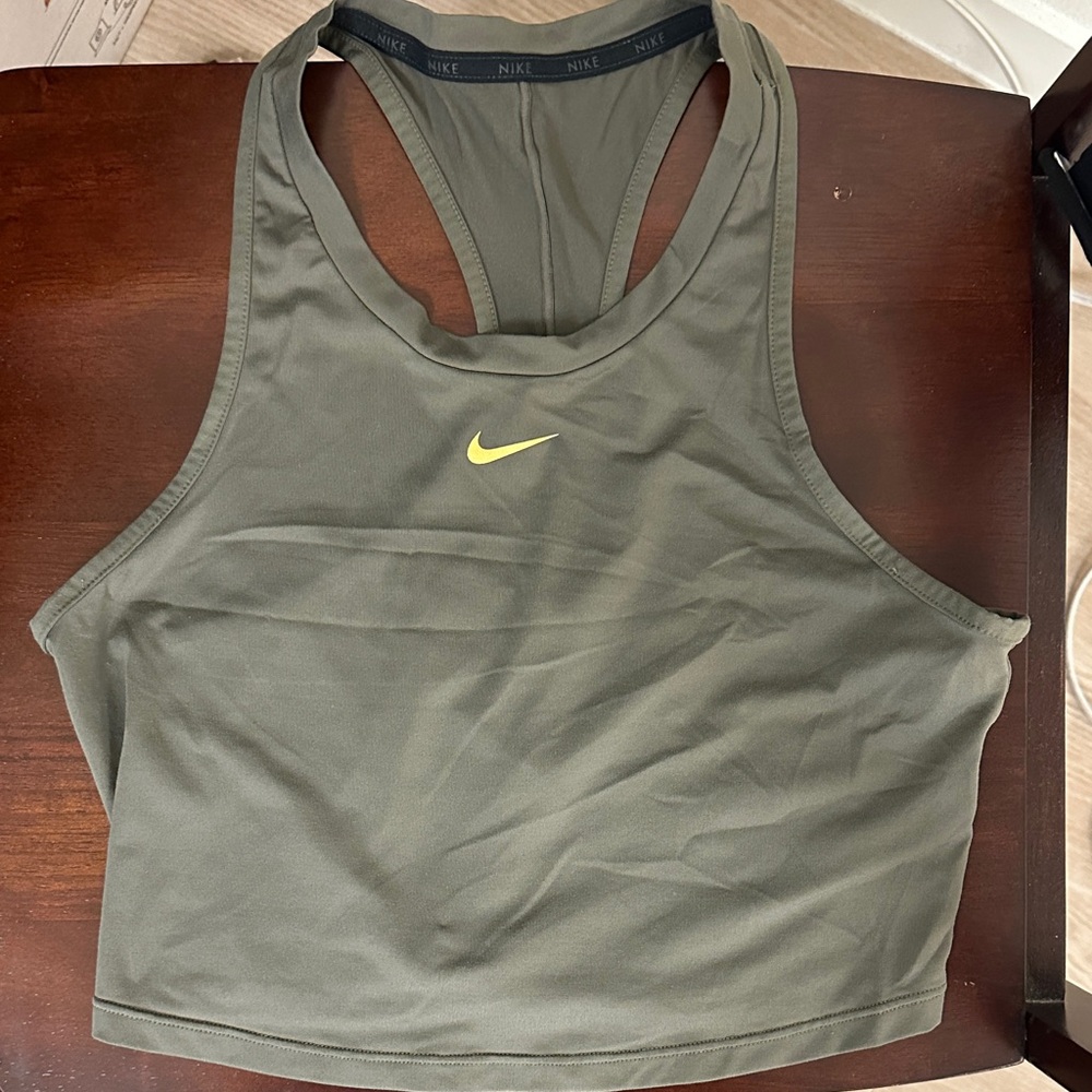 Nike Khaki Green Sports Crop Top